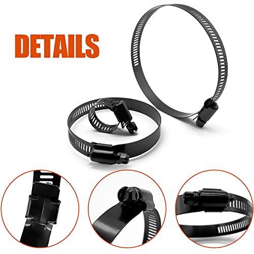 Botten 16Pcs 4 Sizes Hose Clamp,9/16-4 Inch(14-102Mm)Hose Clamps Stainless Steel Adjustable Worm Gear Black Hose Clamp Assortment Kit ,Radiator Hose Clamps, Fuel Line Clamps #TOP2
