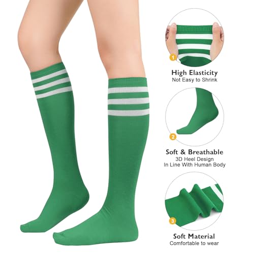 Image of Women's Knee High Socks Long Athletic Thin Thigh High Stocking Outdoor Sport Casual Tube Socks Knee Socks