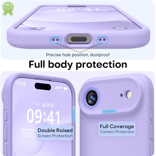 Image of LOVE 3000 Designed for iPhone Air Case, Premium Silicone [Compatible with Magsafe][Soft Anti-Scratch Microfiber Lining] Shockproof Protective Phone Case for Men Women 6.5 inch, Light Purple