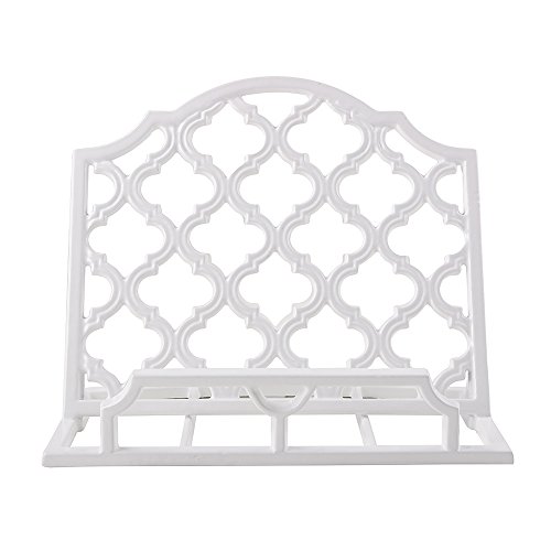 Jogreful GRF-C0343WT Vintage Cast Iron Cookbook Stand Holder Large Cookbook Holder White Metal Cookbook Stand thumb #2