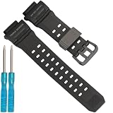 Resin Replacement Band Compatible with Casio GW-9400 Series Rangeman Men's Strap GW-9400J-1JF GW9400-3CR Wirstband GW-9200 GW-9300 Bracelet (Black buckle)