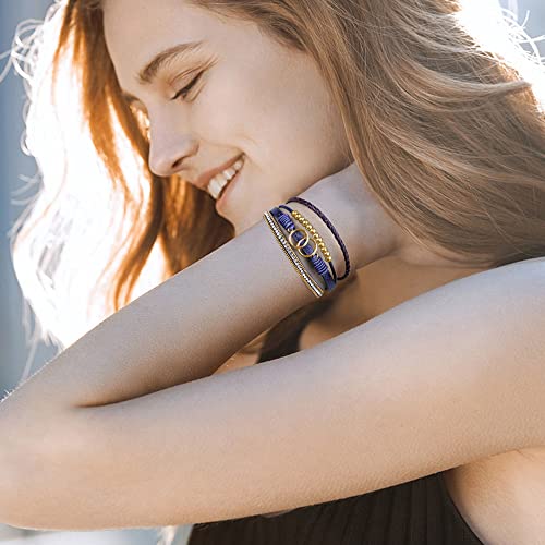 Btysun Bracelets for Women,Stocking Stuffers for Teens Birthday Gifts for Mom Inspirational Gift for Women Mother's Day Daughter Wrap Bracelet Sister Friend Teen Girl Gifts Leather Layered Jewelry Valentines Gift for Her