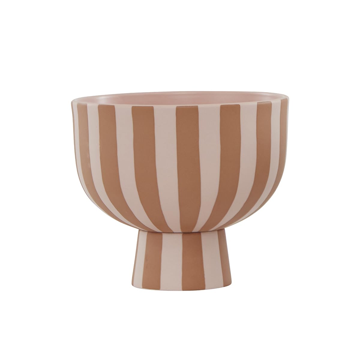 OYOY Toppu Bowl – Braune Steingut-Schale in Caramel/Rose, Ø15 x H13 cm