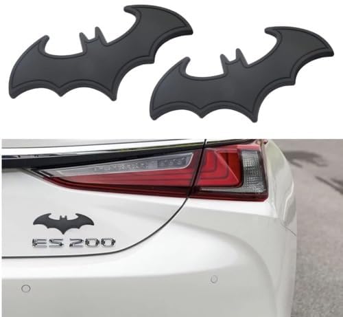 JOZMMZEOOA Murciélago Pegatinas Coche 2 Piezas Pegatina Coche Metal Pegatinas Moto Personalidad Pegatina Coche Exterior Accesorios Tuning Accesorios Camper Decoracion (Negro)