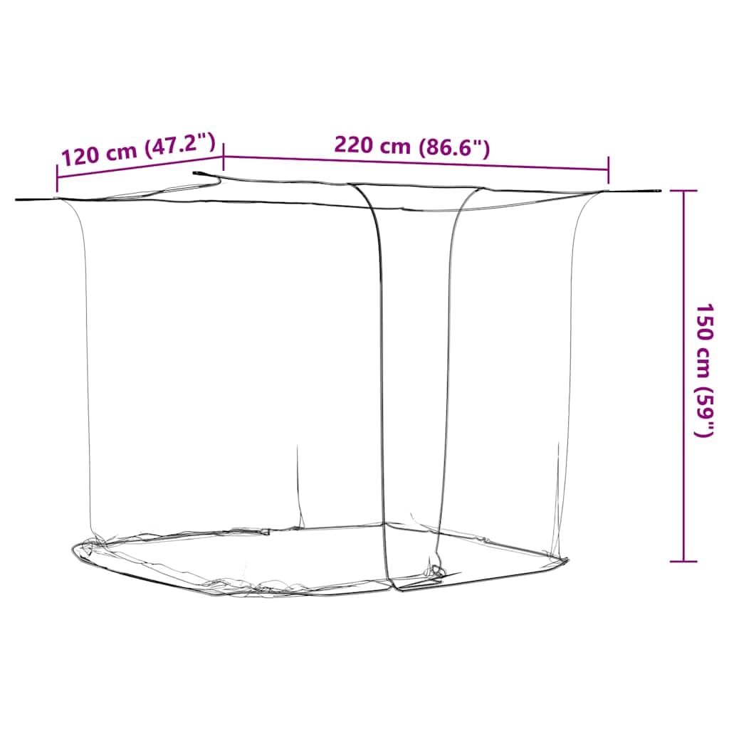 Moskitonetz zum Aufhängen aus Polyester weiß 220 x 120 x 150 cm, 156 Mesh, für Bett, Mückenschutz für Reise, Camping, Balkon und Terrasse