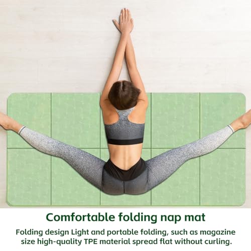 Tapis De Yoga Antidérapant Pliable Épais,183*61*0.4cm Portable Léger Tapis De Gym Pilates,Tapis De Yoga Pliable,Tapis Yoga Antidérapant Et Epais Pour Voyages(Ne convient Pas Aux Exercices Intenses) – Image 4
