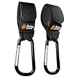 Baby Uma受賞歴のある ベビーカー フック - 2022年ダブルプラチナ受賞 ベビーカーアクセサリー ユニバーサルバギーアクセサリー＆歩行器アクセサリー 5kgまで対応のバギーフック 滑りにくいベビーカー荷物フック2個入り（ブラック）