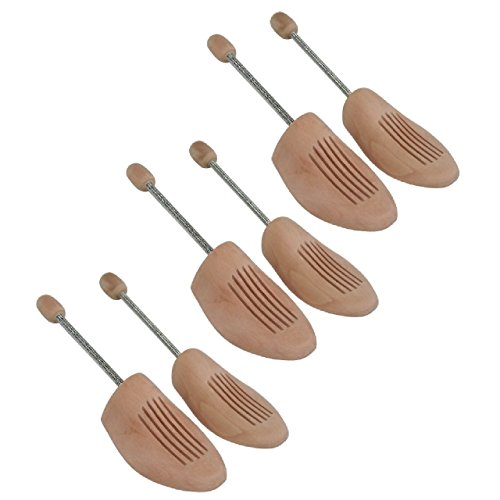 3 pairs of wooden spiral spring shoe tree Gr. 36-46 Real Wood NEW Men / Women (Set a 3 Pair), Schuhspanner:46-48 Cover
