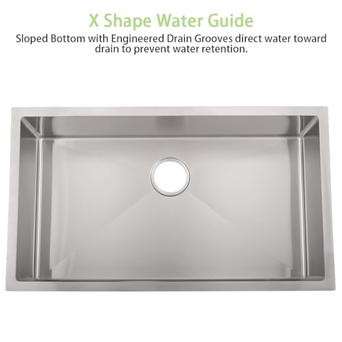 Bokaiya 27 Inch Undermount Kitchen Sink -Bokaiya 27X19 Stainless Steel Undermount Kitchen Sink 18 Gauge Deep Single Bowl Kitchen Sink With Colander thumb #4