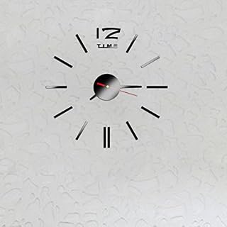 Alarm Clock,DIY 3D Wall Clock- Self Adhesive Interior Wall Sticker Decor-Digital Atomic Projection
