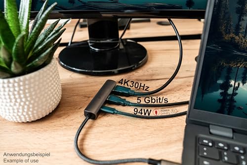 Hub USB-C haute performance en finition anthracite avec HDMI et PD 94W - 6