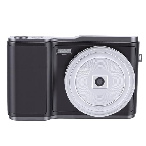 Akozon Cámara Digital 4K para Fotografía Cámara Vlog de 48MP con Enfoque Automático y Pantalla Abatible de 3 Pulgadas y 180 Grados de Viaje con Flash con Zoom de 18X Filtro (Black)