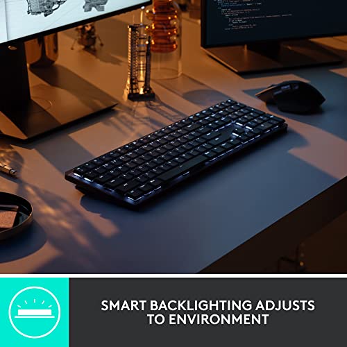 Logitech Mx Mechanical Wireless Illuminated Performance Keyboard, Tactile Quiet Switches, Backlit Keys, Bluetooth, Usb-C, Macos, Windows, Linux, Ios, Android, Metal #TOP3