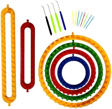 Olikraft Knitting Loom Kit - 4 Round, 2 Rectangular Yarn Looms - ...