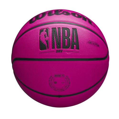 Image of WILSON NBA DRV Outdoor Basketball with Pump - Pink, Size 7-29.5 inch