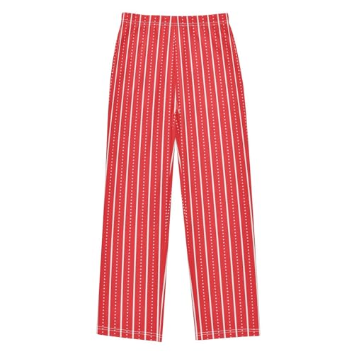 ZZKKO White Polka Dot Stripes Boys Pants for Kids Jogger Pants with Pockets S-XL
