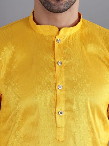 Image of Uri and MacKenzie Embroidery Silk Men's Kurta Pyjama Set