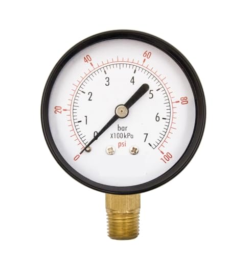 Manomètre de pression 0-100 PSI idéal pour le contrôle des circuits d'eau de la maison