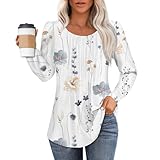 Jersey Mujer Talla Grande Camisa Mujer Camisa Cuadros Mujer Top Manga Larga Mujer Camiseta Rayas Mujer Camiseta Manga Larga Mujer Deporte Camisas Manga Larga Mujer Long Sleeve Blanco 2XL