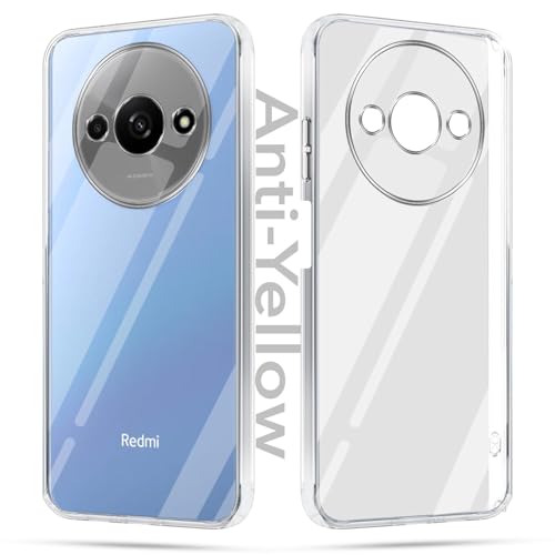 Image of Jkobi Lifetime Anti-Yellow Clear Back Cover Case for Redmi A3 2024 | Redmi A3x (Sleek Hard Crystal | Shockproof and Camera Protection)