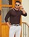 COOFANDY Mens Cable Knit Sweater Casual Long Sleeve Polo Sweaters Button Down Thermal Pullover Sweaters, Brown, XXXL