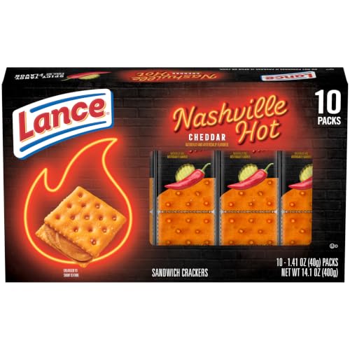 Lance Nashville Hot Cheddar Sandwich Crackers, 10 Count 1.41 Oz