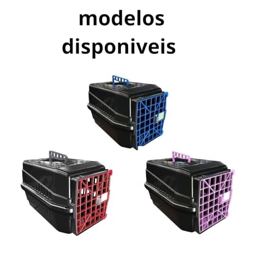 Caixa De Transporte Para Viagens Cães Gatos Coelhos N3 Cor Rosa e Preto