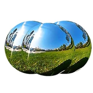 Stainless Steel Gazing Ball 13.8cm Mirror Polished Reflective Sphere Seamless Hollow Globe 3PCS