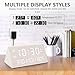 Kogonee Wooden Digital Alarm Clock, 0-100% Dimmer, 2 Alarm Settings, Weekday/Everyday Mode, 9 Mins Snooze, 12/24H, Temperature and Date Display for Office, Travel, Bedroom Alarm Clock (White)