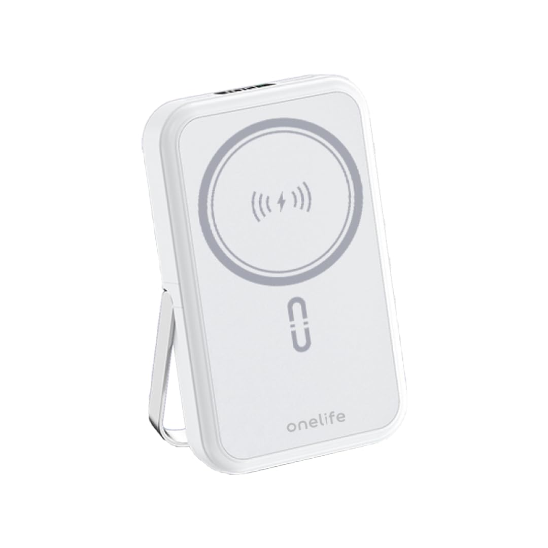 OneLife 10000mAh 15W Fast Charging Power Bank | Digital Display | Built-in Cables | Wireless Charging | Type-C & USB-A Output | Slim & Portable | White-image-20