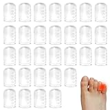 30 protectores de dedos de los pies, protectores de dedos de silicona, protectores de dedos pequeños, transpirables, protectores de dedos de silicona, protectores de dedos pequeños, transparentes y
