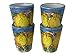 Hand Painted Italian Ceramic Shot Glasses Set of 4, 1.2 oz Lemon Limoncello Cups, Blue Ceramic Shot Glass Set, Mediterranean Pottery Drinkware, Handmade Tequila & Tasting Cups
