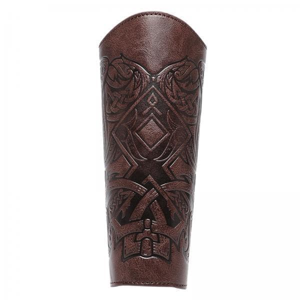 calandis ™ 2xMedieval Bracers Adult PU Leather Gauntlet Wristband for Accessories Coffee Color 1pcs | Medieval & Renaissance | Reenactment & Theater | Costumes Reenactment Theater-picture-43