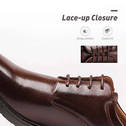 Bruno Marc Men's Dress Oxford Shoes Classic Lace Up Formal Shoes,Size 11W,Dark/Brown,DOWNINGWIDE-02