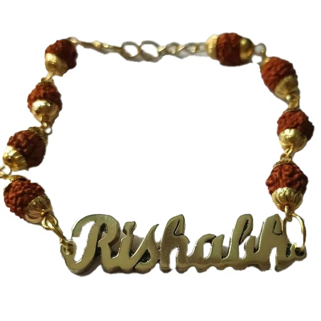 AccessoryHub - Personalized Name Rudraksha Rakhi (Gold) For Unisex Adult (B08B655PC5) Amazon Price History, Amazon Price Tracker