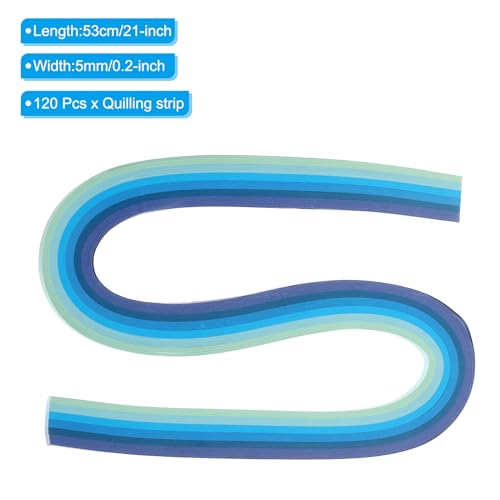 PATIKIL 120 Stück Quilling-Streifen Papier 3/16(5mm) 21 Origami-Papier Quilling-Streifen für Kunst DIY Handwerk Weihnachten, Blau