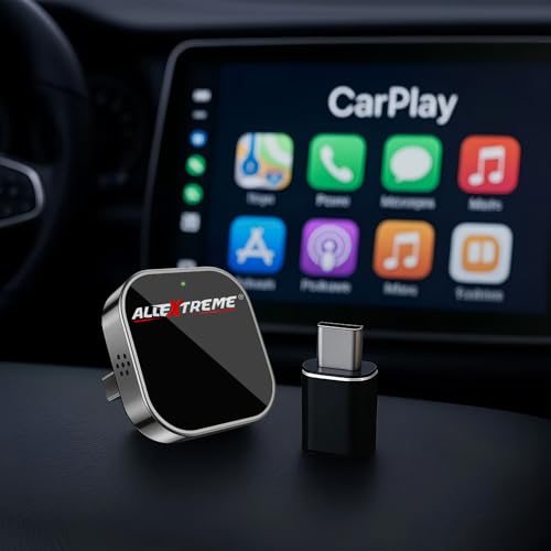 Image of Allextreme 2-in-1 Wireless CarPlay & Android Auto Adapter | Convert Wired CarPlay to Wireless | Bluetooth 5.0 & WiFi | Compact Design Plug & Play | Works with 1000+ Car Models