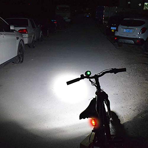 RajoNN luz Led para Bicicleta, luz Delantera de la Bicicleta, Faro Delantero para Ciclismo con Paquete + Cargador + Diadema, Luces traseras para Bicicleta