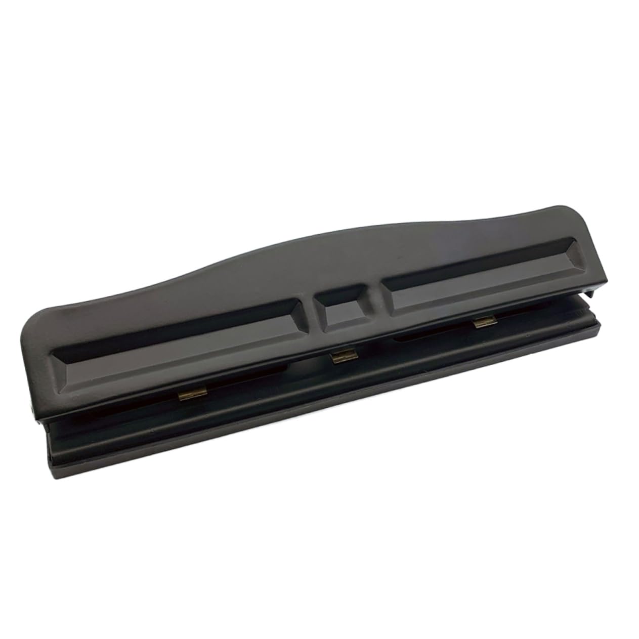 Punzonatrice a 3 Fori Manuale in Metallo Nero per Carte | Scrapbooking e Archiviazione, Raccolta Trucioli Facile da Svuotare, Uso Comodo Struttura Completamente in Metallo