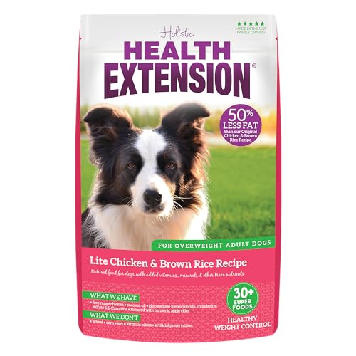 Health Extension Lite Chicken & Brown Rice Dry Dog Food (4 lb / 1.81 kg) - Low-Fat Formula with Glucosamine, Probiotics & Omega 3 for Overweight, Spayed, Neutered, or Senior Dogs