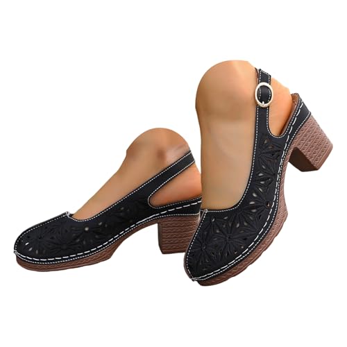 Chaussures Mary Jane à compensé fleuri, l'élégance estivale raffinée