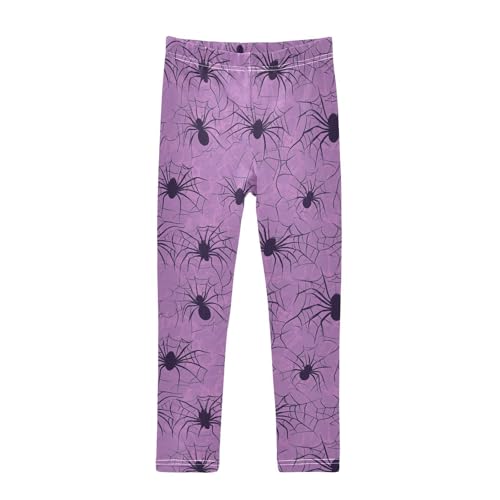 Spider in Purple Girls Leggings,Workout Leggings for Girls Toddler Athletic Legging Size for 3-10T