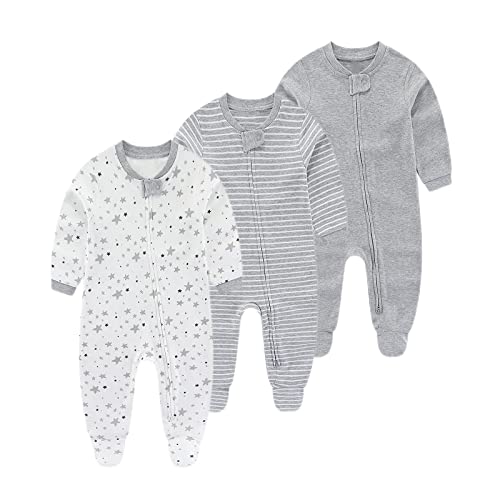 Chamie Baby Schlafanzug Strampler Langarm für Baby Jungen und Mädchen,...