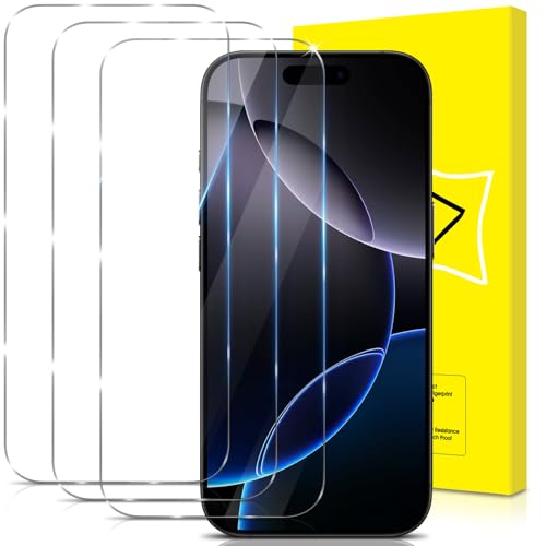 GiiYoon-3 PACK Screen Protector for iPhone 16 Pro Max Tempered Glass [HD Full Coverage] [Easy Installation] [Scratch Resistant] [9H Hardness] Protective Film