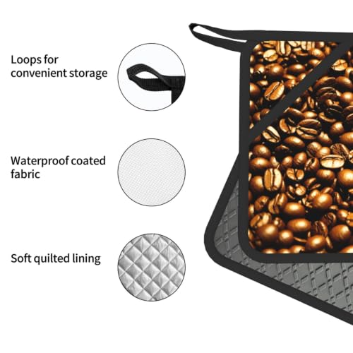 Protection thermique cuisine lavable motif grains de café pour four