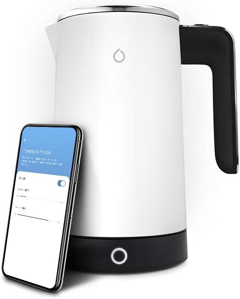 Smarter iKettle 3rd Generation - WiFi Internet Smart Kettle, Stainless Steel White and Chrome, Digital Temperature Control, iOS, Android App, Alexa Enabled with Keep Warm Function. 3000w, 1.8 Liters