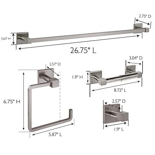 Design House 188532 Karsen 4-Piece Bathroom Accessory Kit, Satin Nickel #TOP2