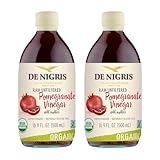 De Nigris Organic Pomegranate Vinegar Raw & Unfiltered 16,9 Oz (Pack of 2) | Balsamic Vinegar Pomegranate With Mother For The Balance Of Metabolism | Organic