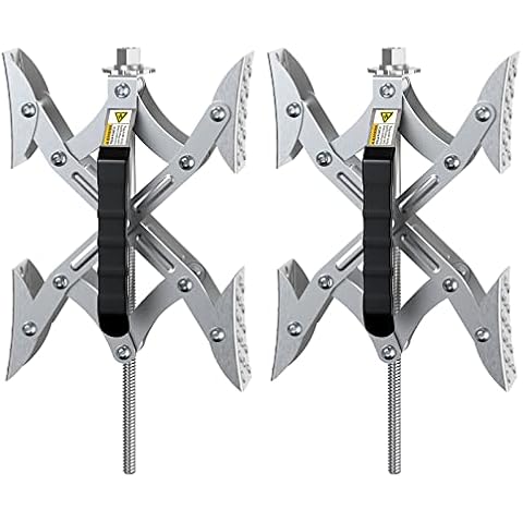 MAHLER GATES X Shaped Wheel Chocks Stabilizer 2 Sets RV Tire Stabilizers Locking Chock with Wrench for Camping Travel Trailers Trucks Open 2'' to 10'' Cover