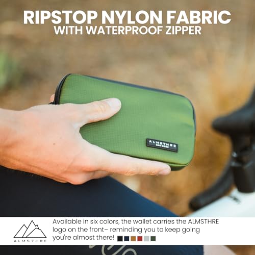 Image of ALMSTHRE Ride Wallet 7 inchx4 inch | Waterproof Cycling Wallet for Phone, Cards & Essentials | Durable Ripstop Nylon - Fits Most Phones & Passports | Secure Storage for Biking & Travel